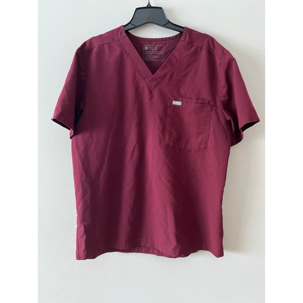 FIGS Leon Men's Scrub Top Burgundy XL